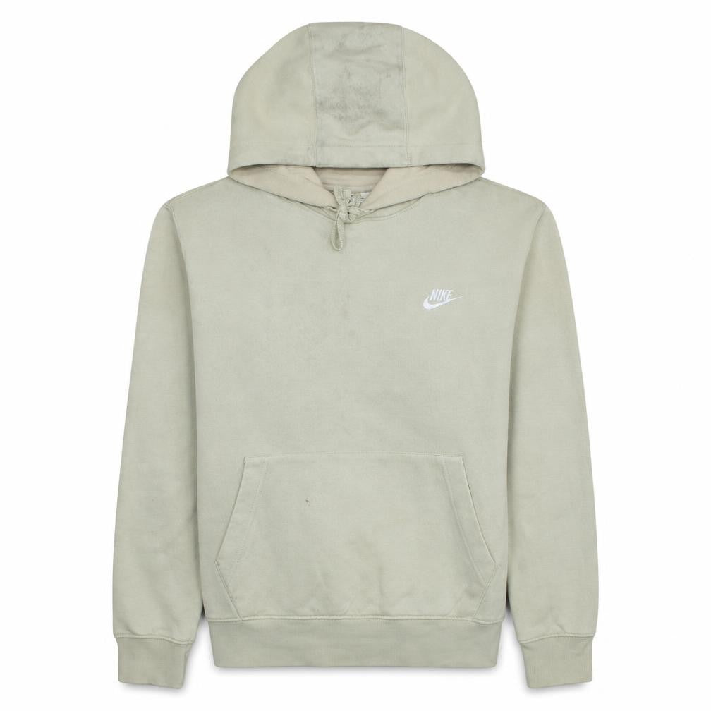 Front view of Nike women’s beige pullover hoodie small cotton blend hooded sweatshirt