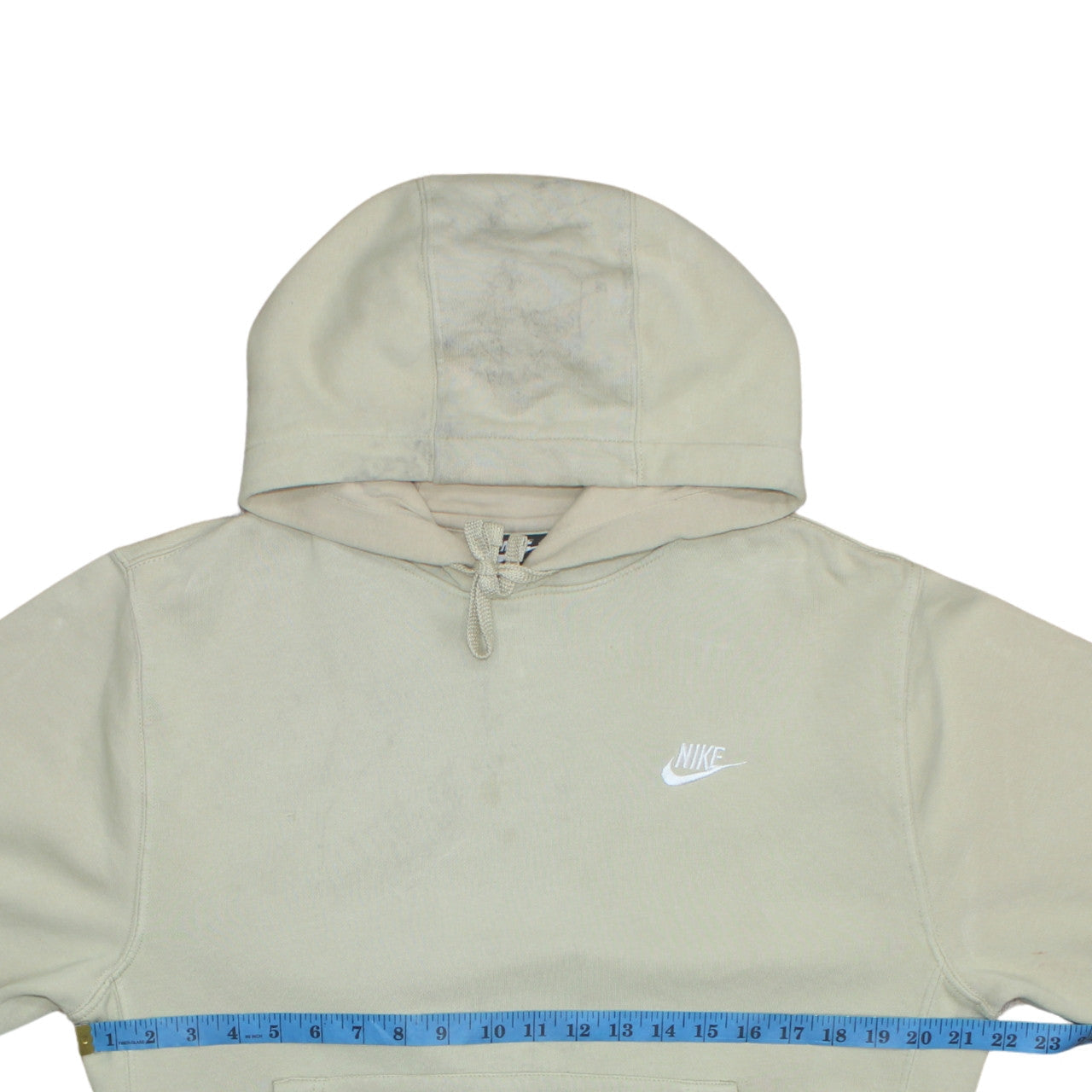 Nike Womens Beige Pullover Hoodie Small Cotton Blend Hooded Sweatshirt