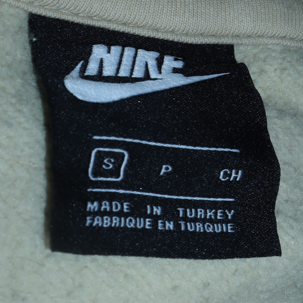 Nike Womens Beige Pullover Hoodie Small Cotton Blend Hooded Sweatshirt