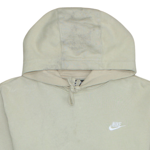 Nike Womens Beige Pullover Hoodie Small Cotton Blend Hooded Sweatshirt