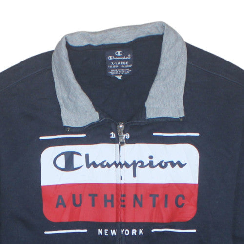 Champion Boys Blue Full Zip Fleece Sweatshirt XL 13-14 Years Logo Authentic