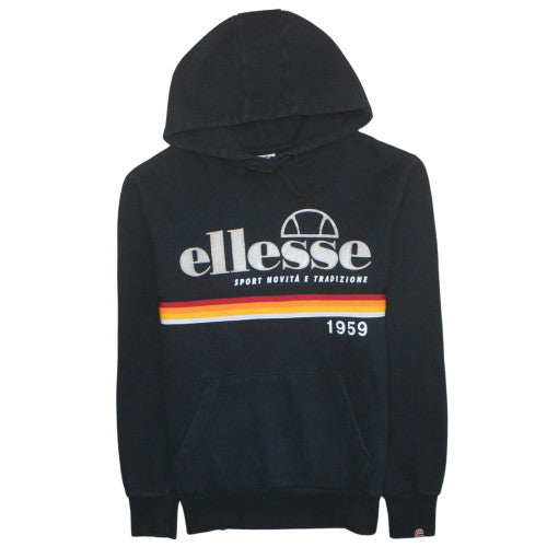 Ellesse Men's Black Pullover Hoodie Size S Retro Sports Logo