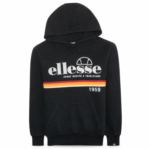 Ellesse Men's Black Pullover Hoodie Size S Retro Sports Logo