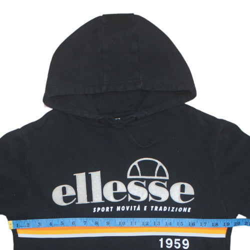Ellesse Men's Black Pullover Hoodie Size S Retro Sports Logo