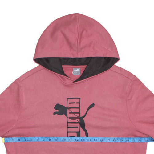 Puma Womens Pink Hooded Pullover Sweatshirt Size L Casual Cotton Blend