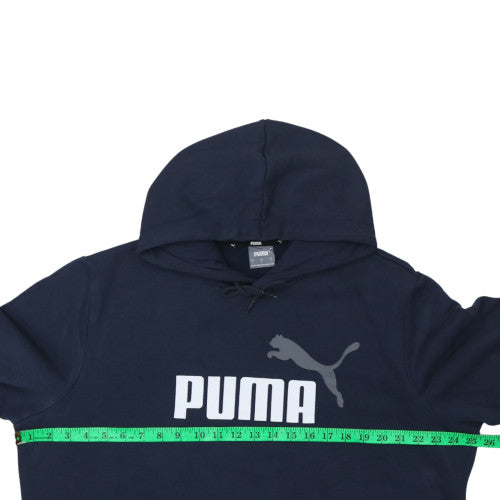 Puma Men's Blue Pullover Hoodie Size L Graphic Sports Fleece