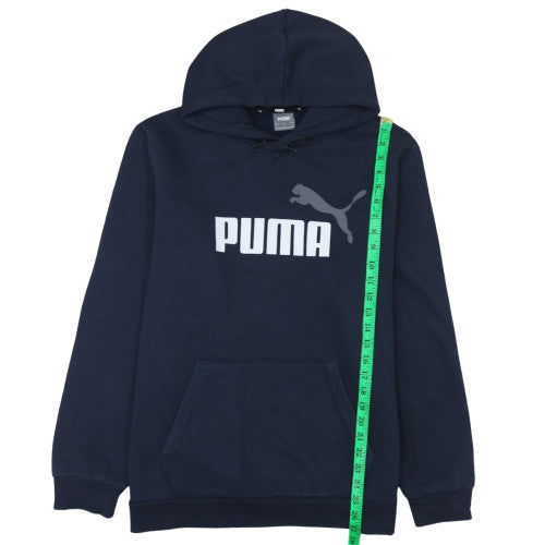 Puma Men's Blue Pullover Hoodie Size L Graphic Sports Fleece