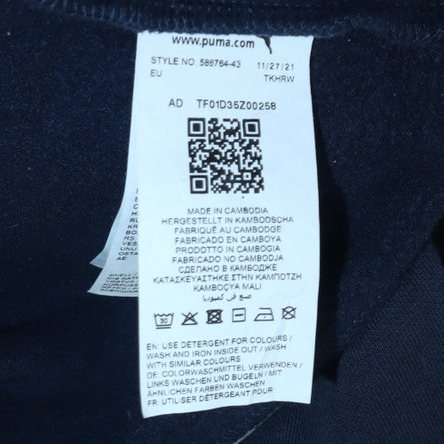 Puma Men's Blue Pullover Hoodie Size L Graphic Sports Fleece