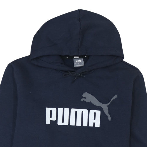 Puma Men's Blue Pullover Hoodie Size L Graphic Sports Fleece