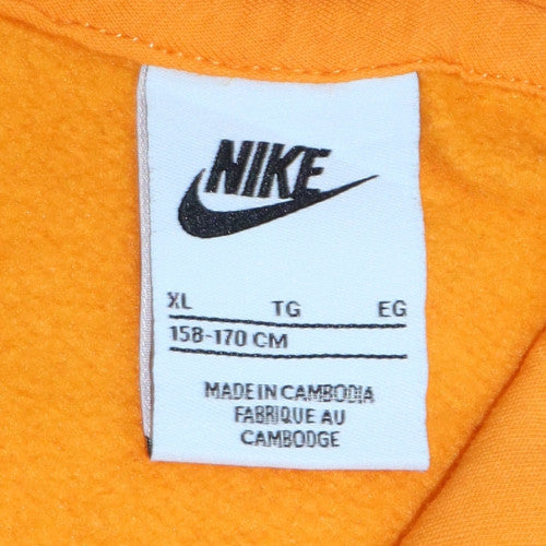 Nike Boys Orange Pullover Hoodie XL 158-170cm Cotton Blend Casual