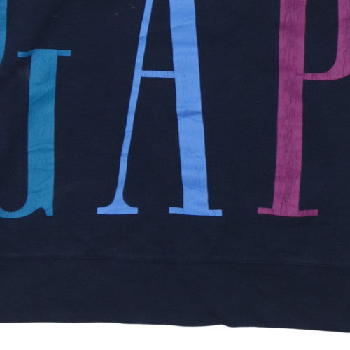 GAP Women Navy Blue XS Pullover Sweatshirt with Logo Print