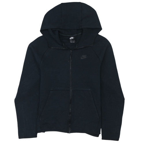 Nike Women Black Small Full Zip Hoodie Cotton Blend Activewear