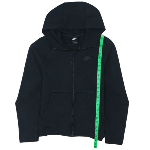 Nike Women Black Small Full Zip Hoodie Cotton Blend Activewear