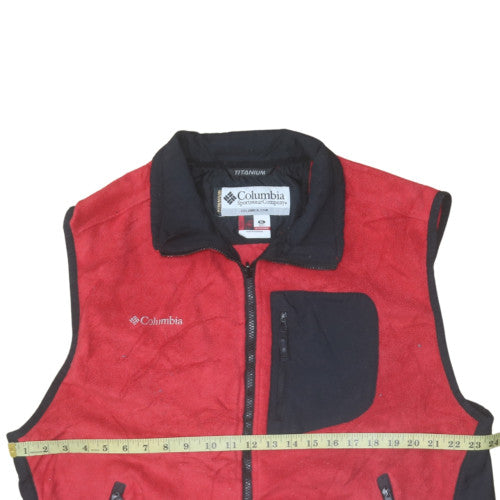 Columbia Men's Red Fleece Bodywarmer Waistcoat XL Interchange Hiking Outdoor