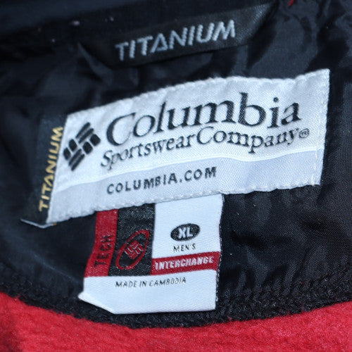 Columbia Men's Red Fleece Bodywarmer Waistcoat XL Interchange Hiking Outdoor
