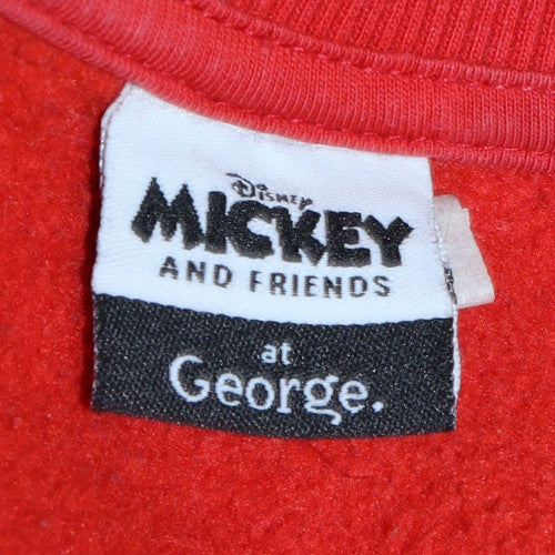 Disney Mickey & Friends at George Red Women's L Sweatshirt Cotton