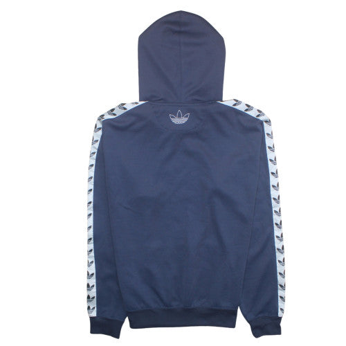 Adidas Mens Navy Blue Small Pullover Hoodie with Logo Trim
