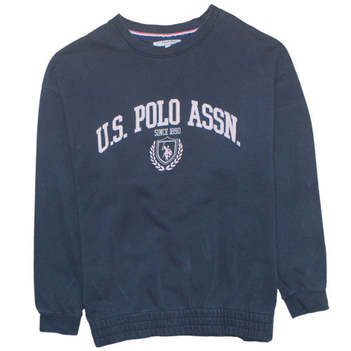 U.S. Polo Assn. Womens Navy Blue Sweatshirt Size 12 Crew Neck Pullover