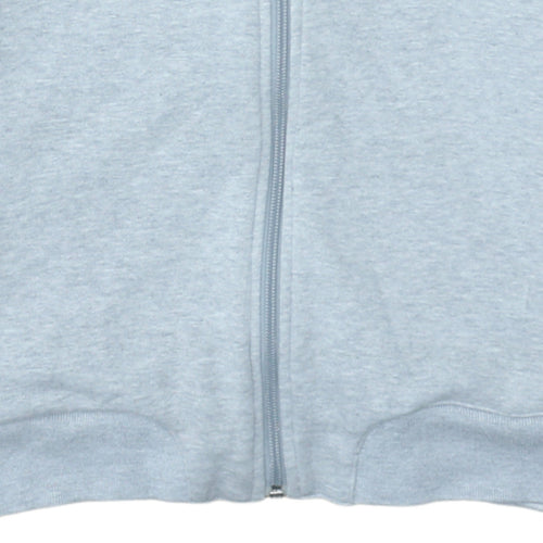 Adidas Men's Grey Full Zip Sweatshirt M Sports Embroidered Logo