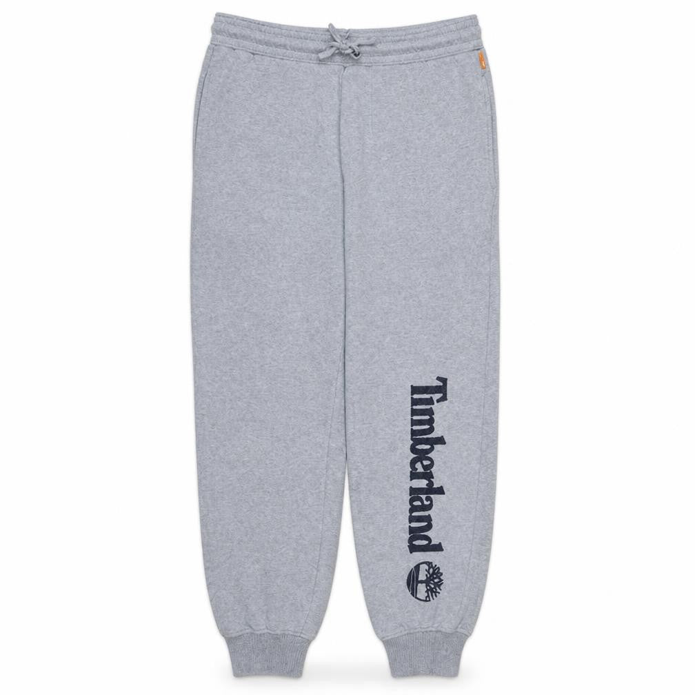 Timberland Men’s Grey Logo Sweatpants L Regular Fit Fleece Trousers
