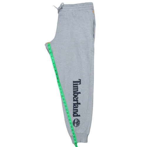 Timberland Men’s Grey Logo Sweatpants L Regular Fit Fleece Trousers