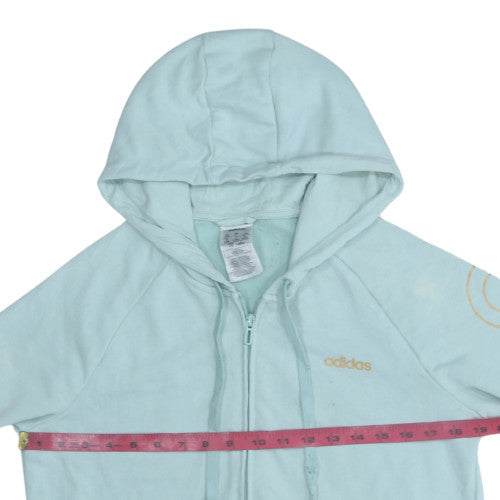 Adidas Women’s Blue Full Zip Hoodie Size L - Logo Hooded Sweatshirt