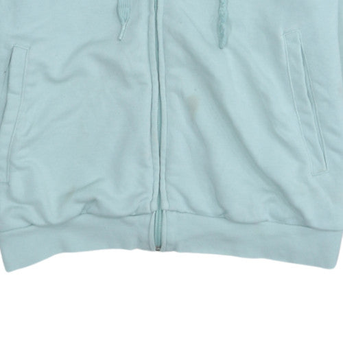 Adidas Women’s Blue Full Zip Hoodie Size L - Logo Hooded Sweatshirt