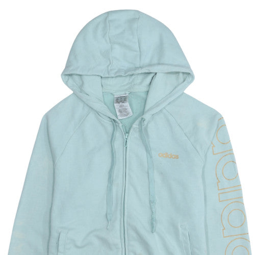 Adidas Women’s Blue Full Zip Hoodie Size L - Logo Hooded Sweatshirt