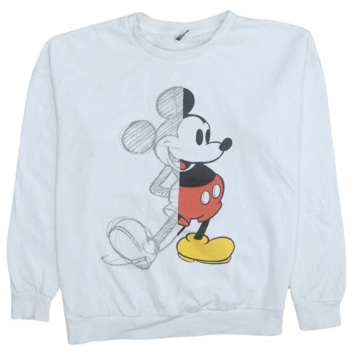 Disney at George Women White Mickey Mouse Sweatshirt Size M 12-14