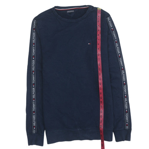 Tommy Hilfiger Men’s Blue Logo Tape Crew Neck Sweatshirt L