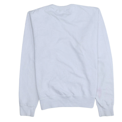 Champion Mens White Graphic Logo Pullover Sweatshirt Size S