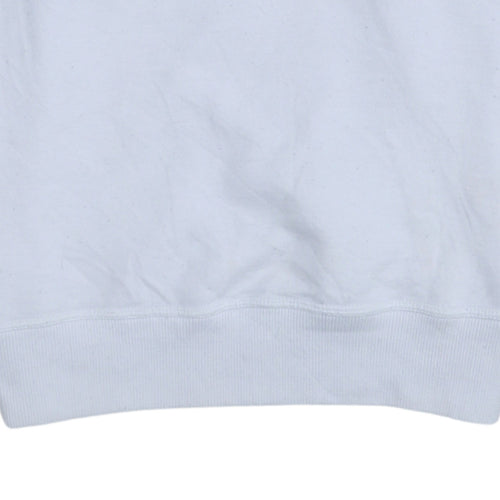 Champion Mens White Graphic Logo Pullover Sweatshirt Size S