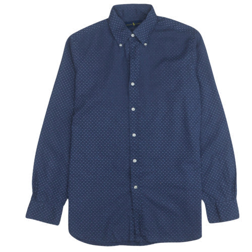 Ralph Lauren Men's Blue Geometric Button-Up Long Sleeve Shirt Size M