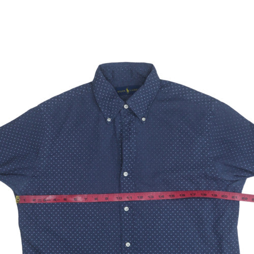 Ralph Lauren Men's Blue Geometric Button-Up Long Sleeve Shirt Size M