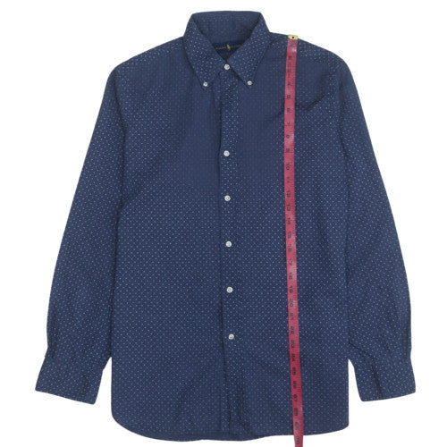 Ralph Lauren Men's Blue Geometric Button-Up Long Sleeve Shirt Size M