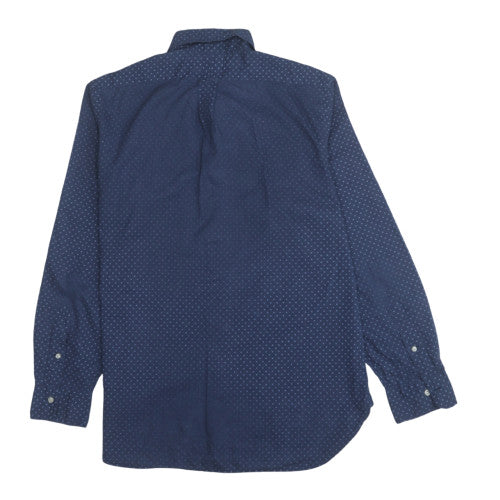 Ralph Lauren Men's Blue Geometric Button-Up Long Sleeve Shirt Size M