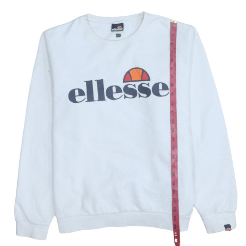 Ellesse Womens White Cotton Blend Crew Neck Sweatshirt Size M
