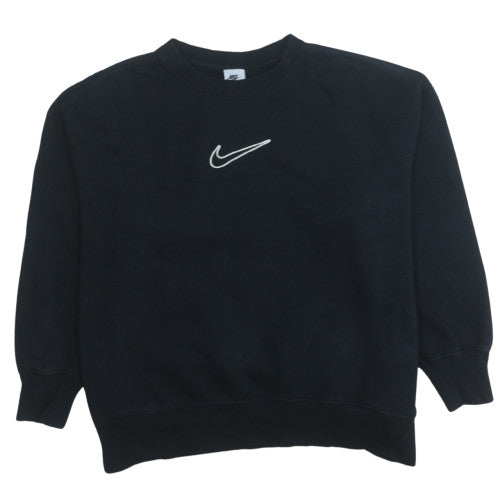 Nike Womens Black Cotton Blend Crew Neck Pullover Sweatshirt Size L