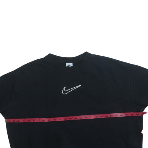Nike Womens Black Cotton Blend Crew Neck Pullover Sweatshirt Size L