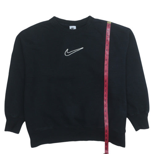 Nike Womens Black Cotton Blend Crew Neck Pullover Sweatshirt Size L