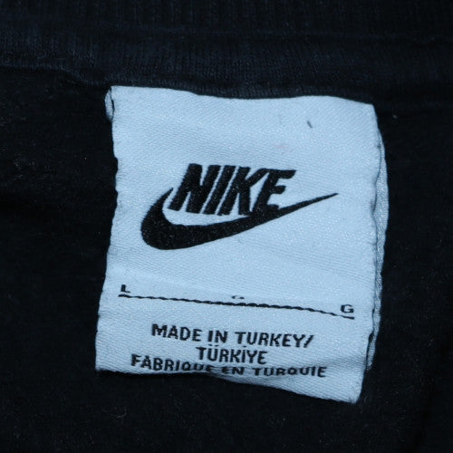 Nike Womens Black Cotton Blend Crew Neck Pullover Sweatshirt Size L