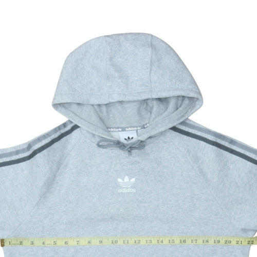 Adidas Mens Grey Pullover Hoodie M Regular Fit Fleece Sportswear