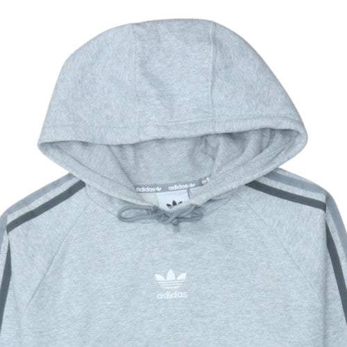 Adidas Mens Grey Pullover Hoodie M Regular Fit Fleece Sportswear