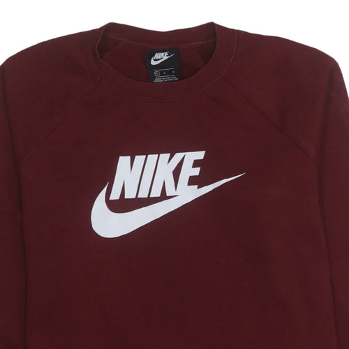 Nike Women's Burgundy Logo Crew Neck Sweatshirt Size L