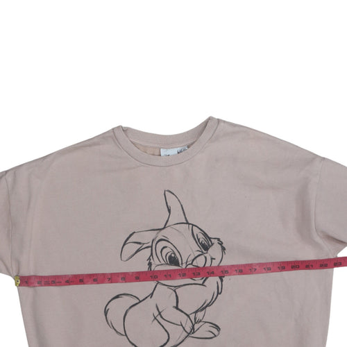 Disney Women Beige Thumper Sweatshirt Size 12/14 Crew Neck Pullover