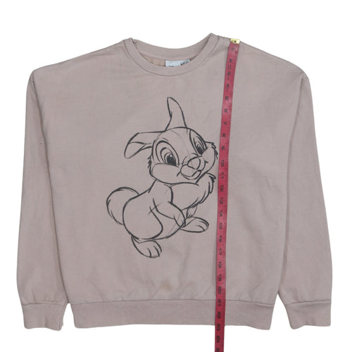 Disney Women Beige Thumper Sweatshirt Size 12/14 Crew Neck Pullover