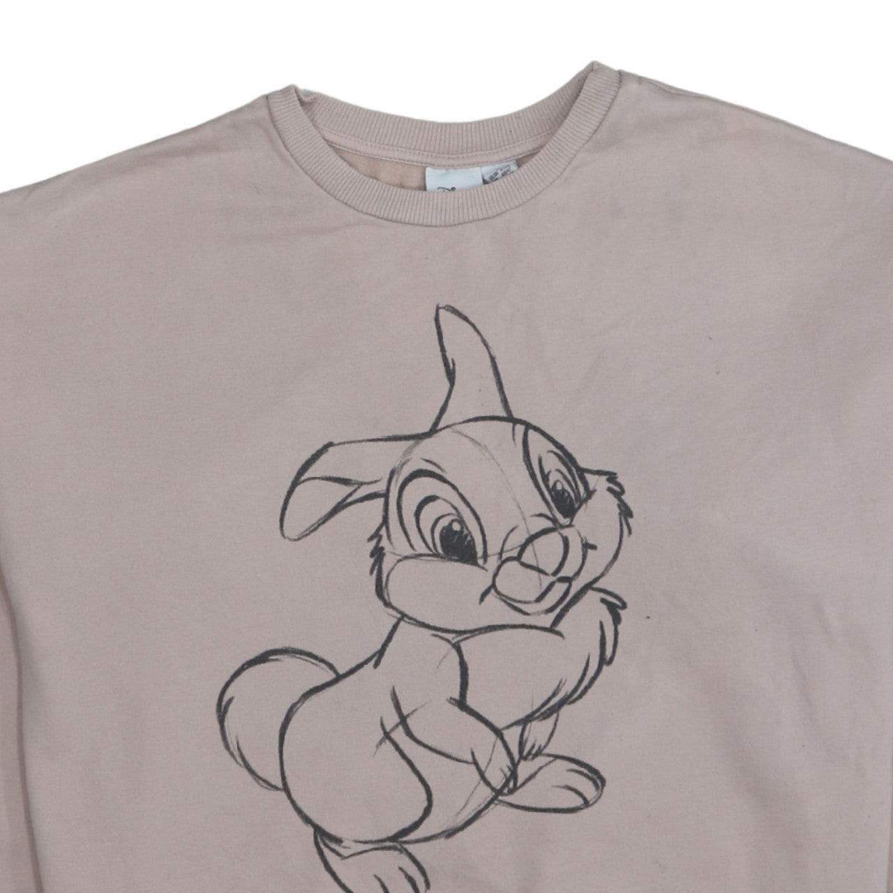 Disney Women Beige Thumper Sweatshirt Size 12/14 Crew Neck Pullover