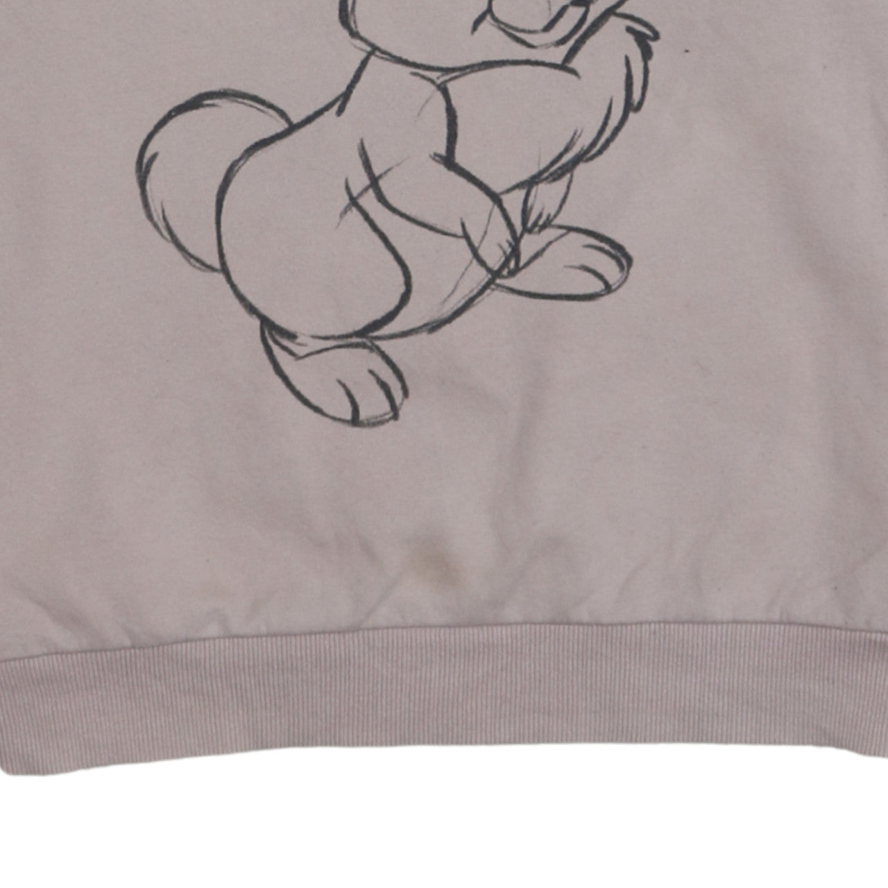 Disney Women Beige Thumper Sweatshirt Size 12/14 Crew Neck Pullover