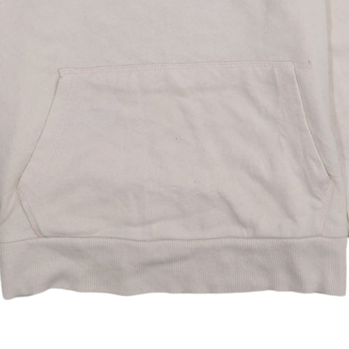 Tommy Hilfiger Women Beige Hooded Pullover Sweatshirt M Cotton Blend