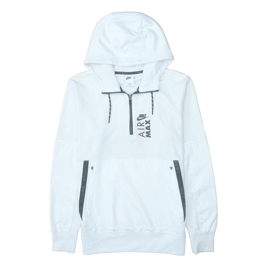 Nike Air Max Mens White 1/2 Zip Hoodie Size M Hooded Sweatshirt